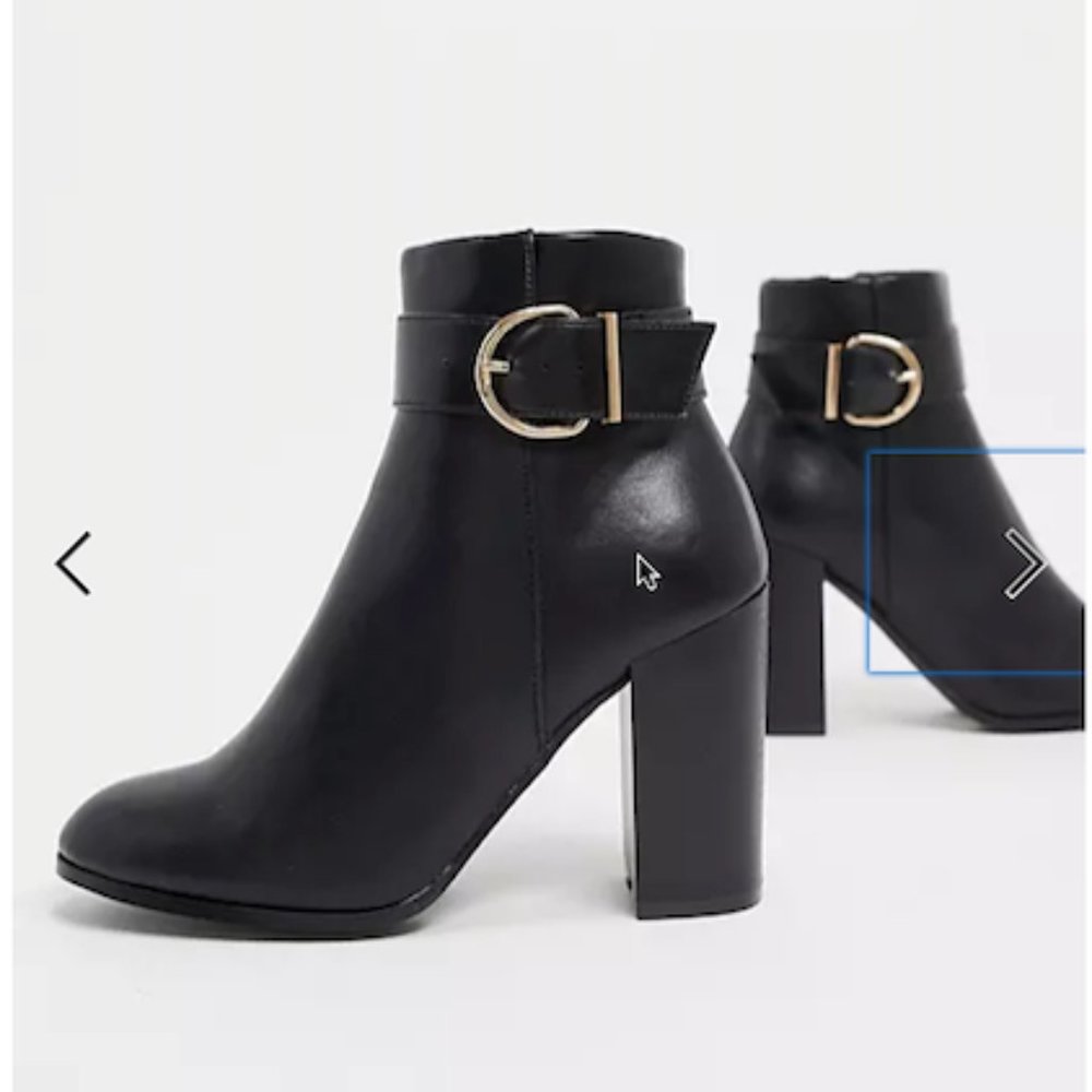 ASOS DESIGN Retreat heeled ankle boots in black